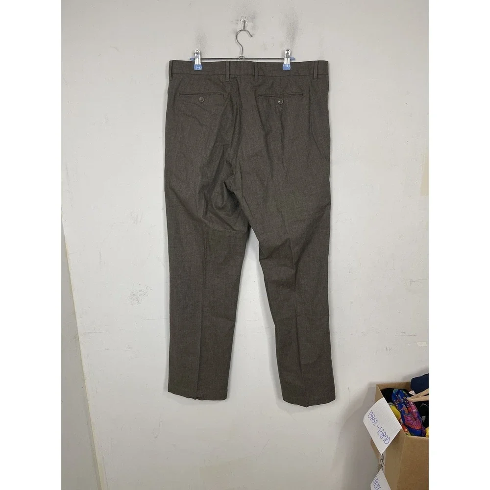 Banana Republic Men's 36/32‎ Straight Fit Plaid Dress Pants 100% Cotton Brown